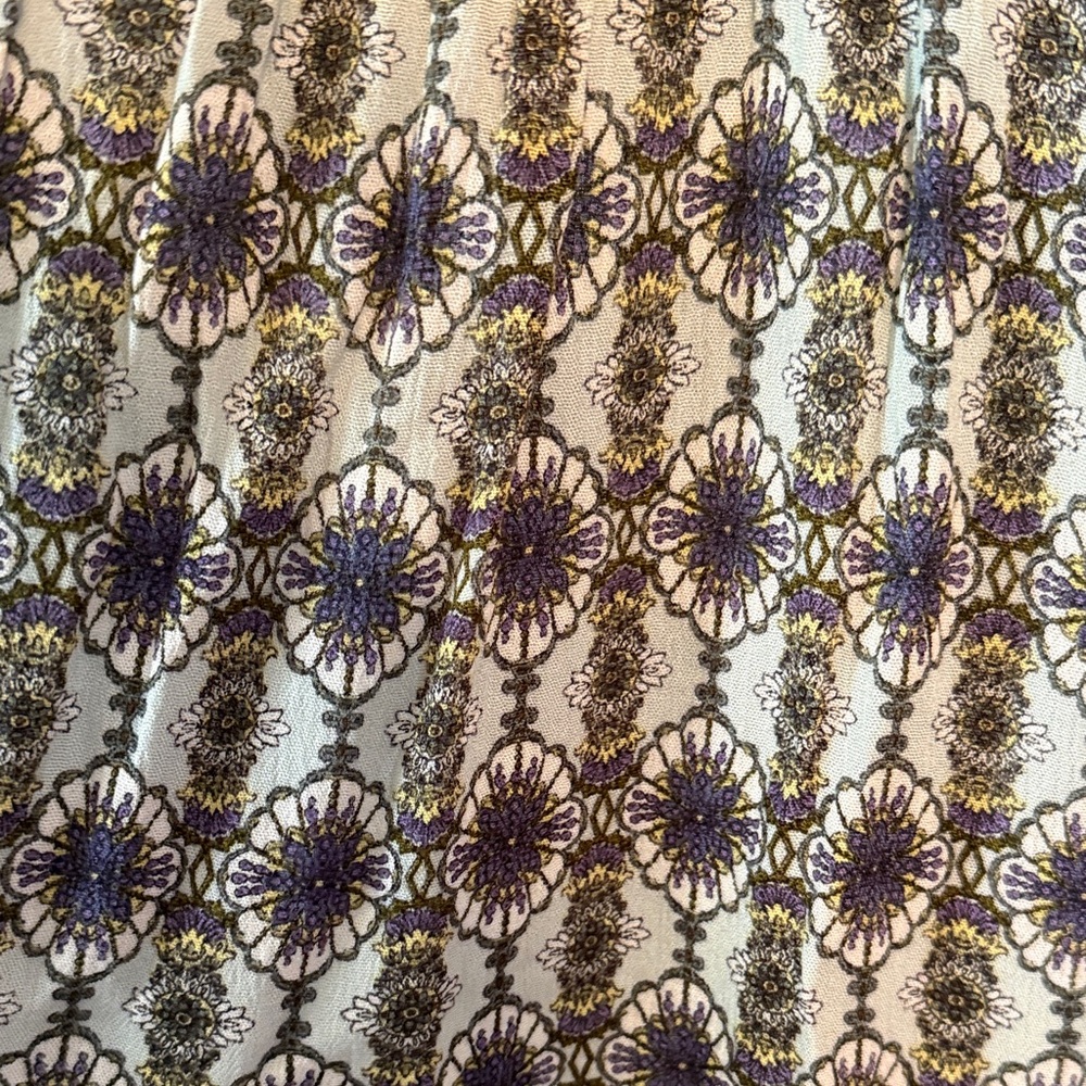 Mystree Womens Mauve Medallion Print Lattice Cage Neck Tank Top Size M - Picture 3 of 6